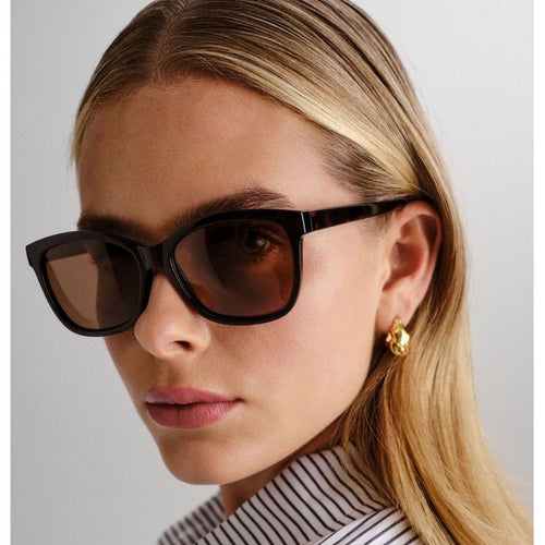 Allambie Petite, Black and Charcoal Tort/Brown Polarised Lenses