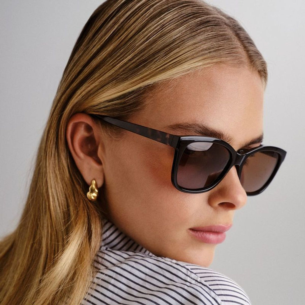 Allambie Petite, Black and Charcoal Tort/Brown Polarised Lenses
