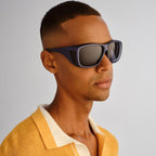 Gymea, Metallic Blue/Smoke Polarised Lenses