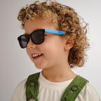 Caribou Flexi - Kids, Matte Black Neon/Smoke Polarised Lenses