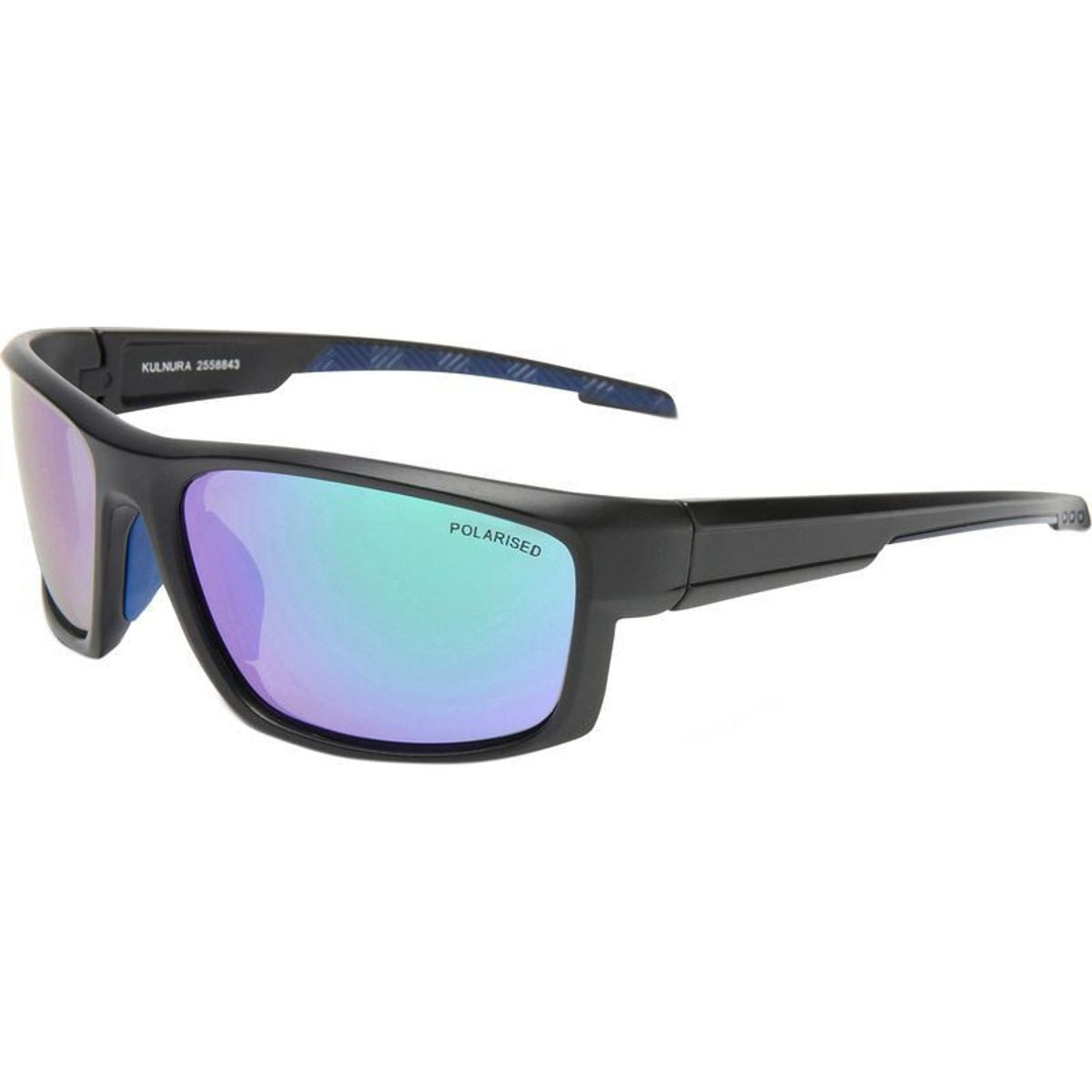 Kulnura, Matte Black and Royal Blue/Blue Green Mirror Polarised Lenses