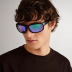 Kulnura, Matte Black and Royal Blue/Blue Green Mirror Polarised Lenses