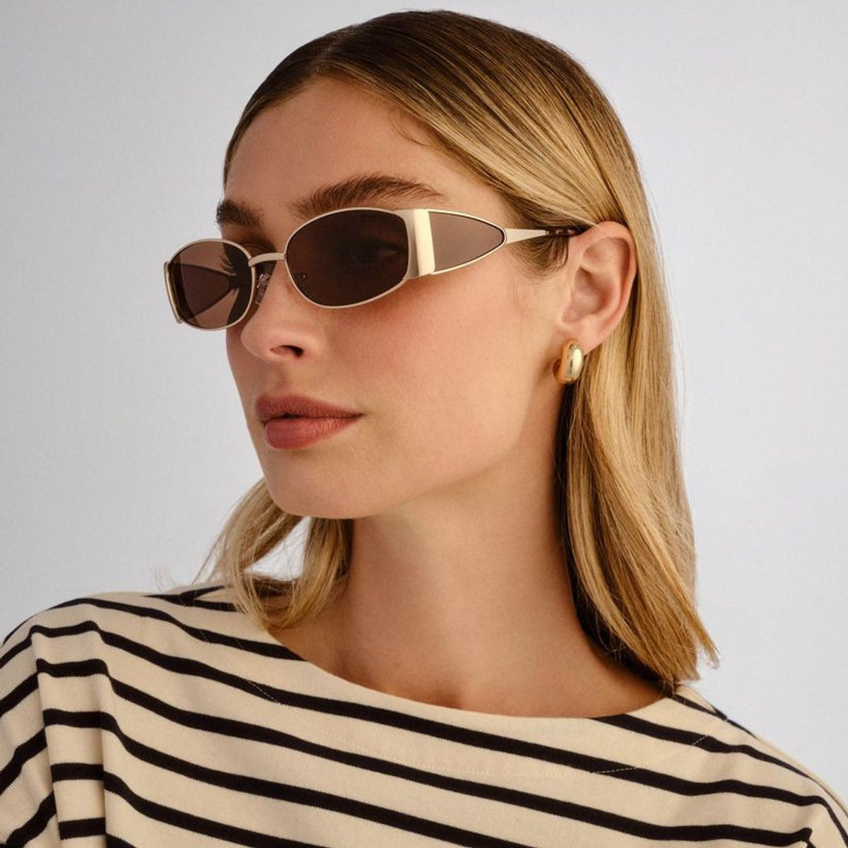 Originals Elaine, Matte Gold and Cookie Tort/Brown Polarised Lenses