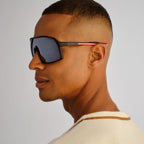 Outfield Shield, Black and Red/Silver Mirror Polarised Lenses