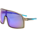 Outfield Shield, Grey and Neon Blue/Blue Mirror Polarised Lenses