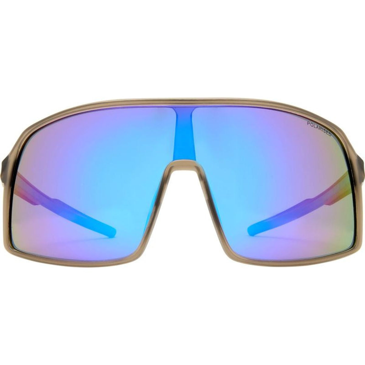 Outfield Shield, Grey and Neon Blue/Blue Mirror Polarised Lenses