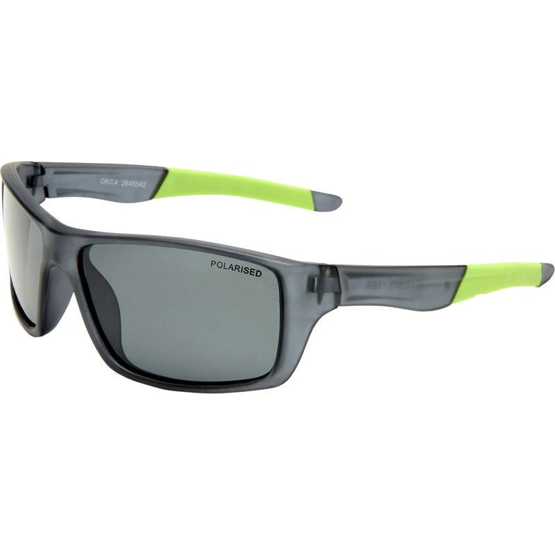 Cancer Council Kids Orca Crystal Black and Lime Smoke Polarised Angle