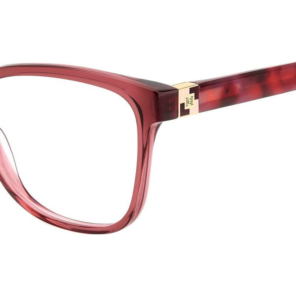 HER 0239, Burgundy Red Havana/Clear Lenses
