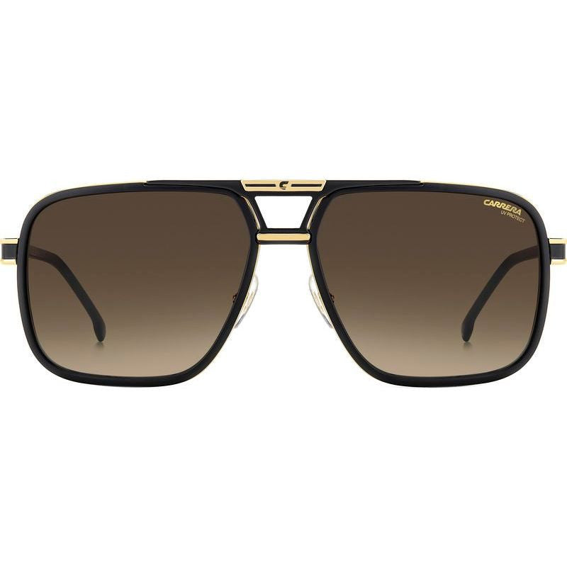 1071/S, Matte Black and Gold/Black Brown Green Gradient Lenses