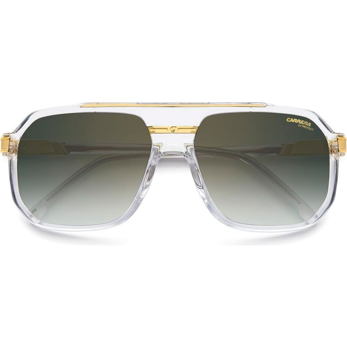 1077/S, Crystal and Gold/Green Gradient Lenses