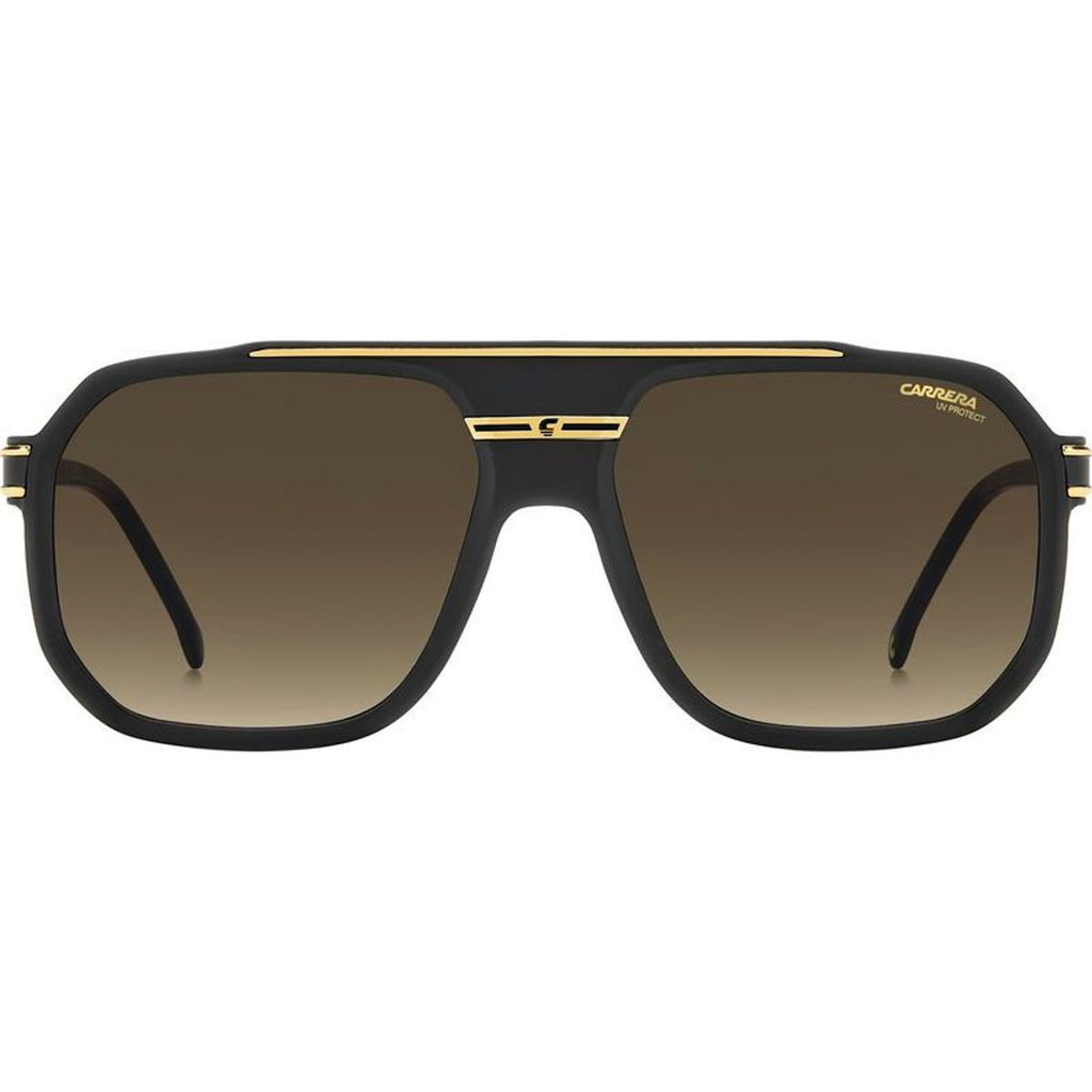 1077/S, Matte Black and Gold/Brown Gradient Lenses