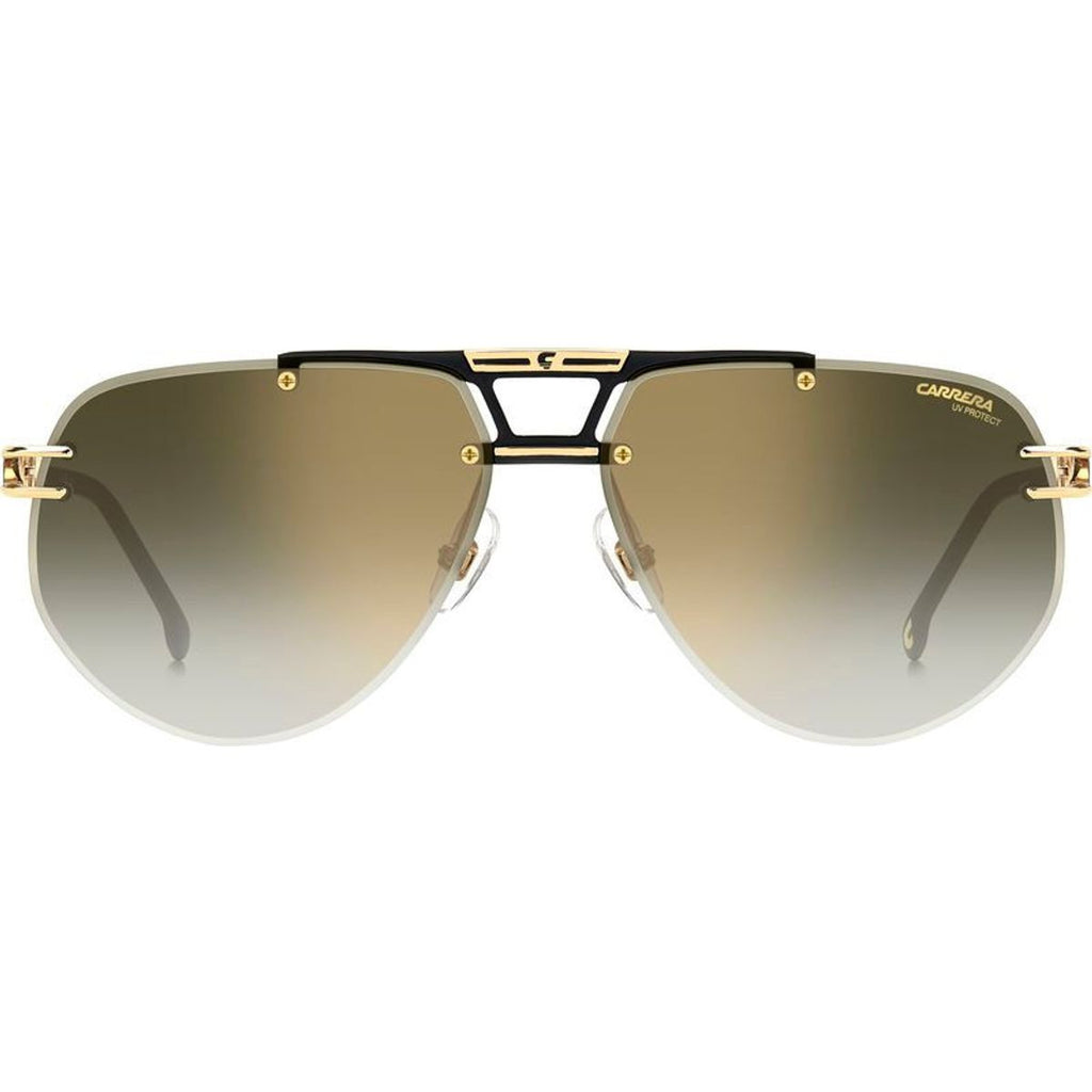 1087/S, Matte Black and Gold/Green Gradient Gold Mirror Lenses