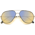 274/S, Black and Gold/Blue Mirror Lenses