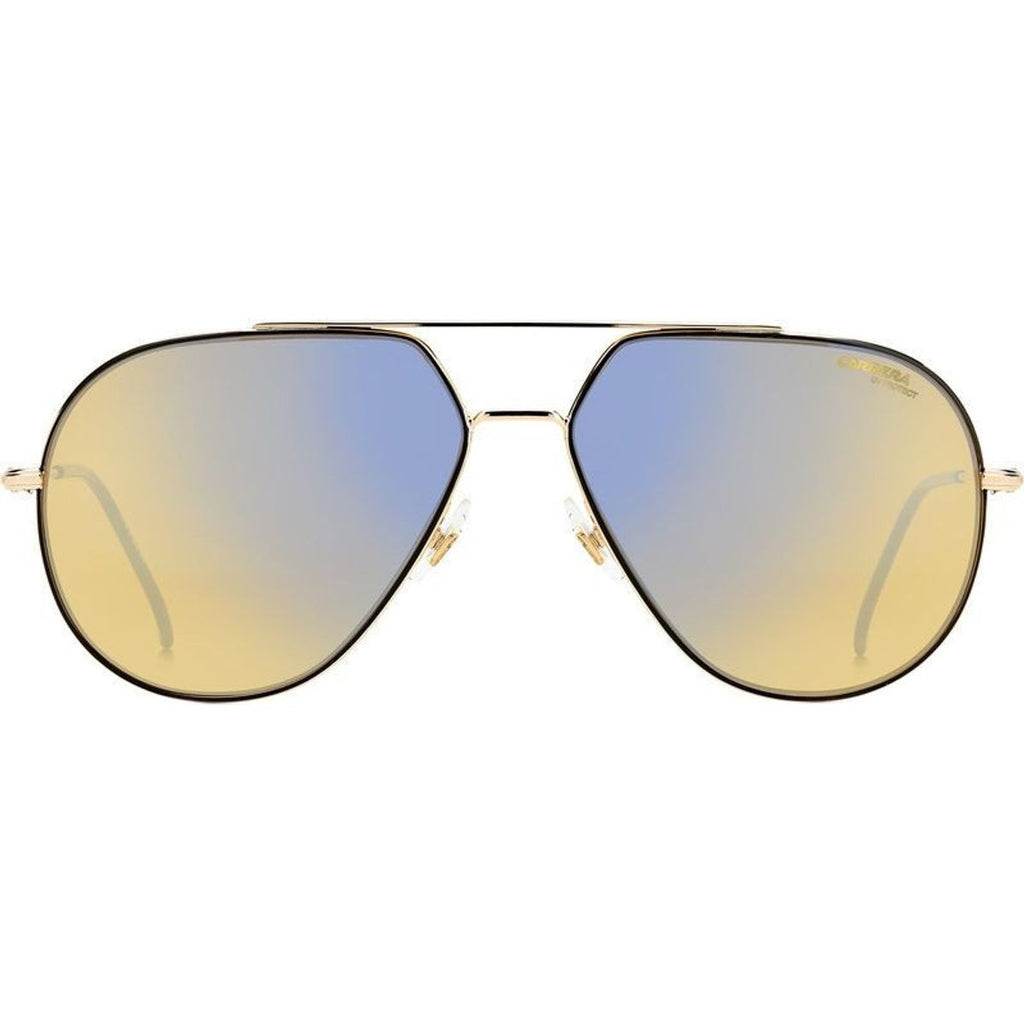 274/S, Black and Gold/Blue Mirror Lenses