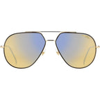 274/S, Black and Gold/Blue Mirror Lenses