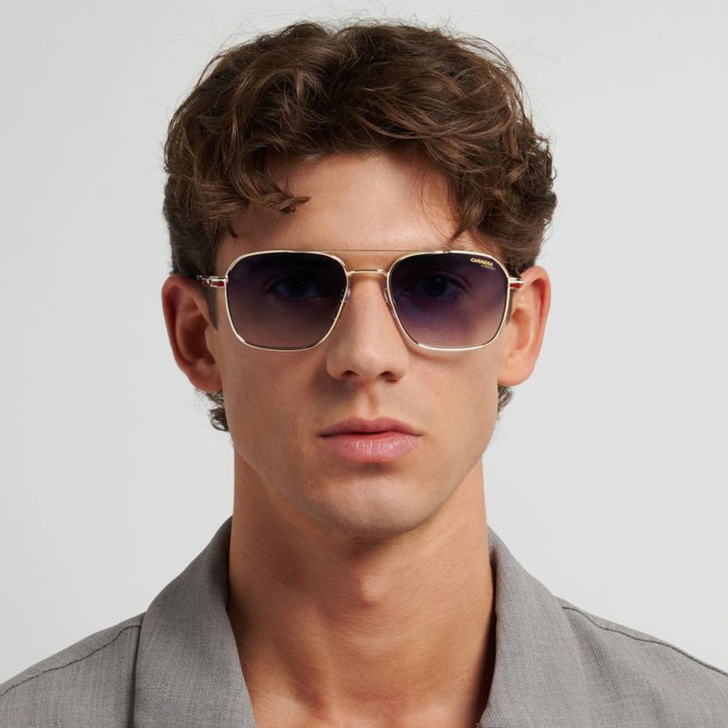 379/S, Gold and Striped Red/Dark Blue Gradient Lenses