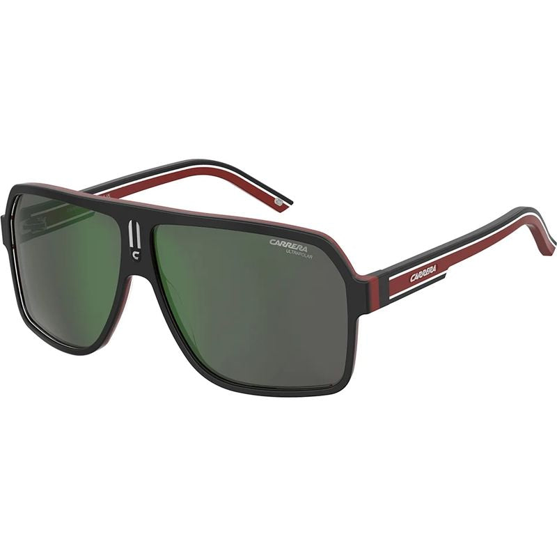 Carrera 27/N/S Matte Black and Red Green Mirror Polarised Angle