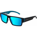 Sublime Jr, Black and Crystal Blue/Blue Mirror Lenses