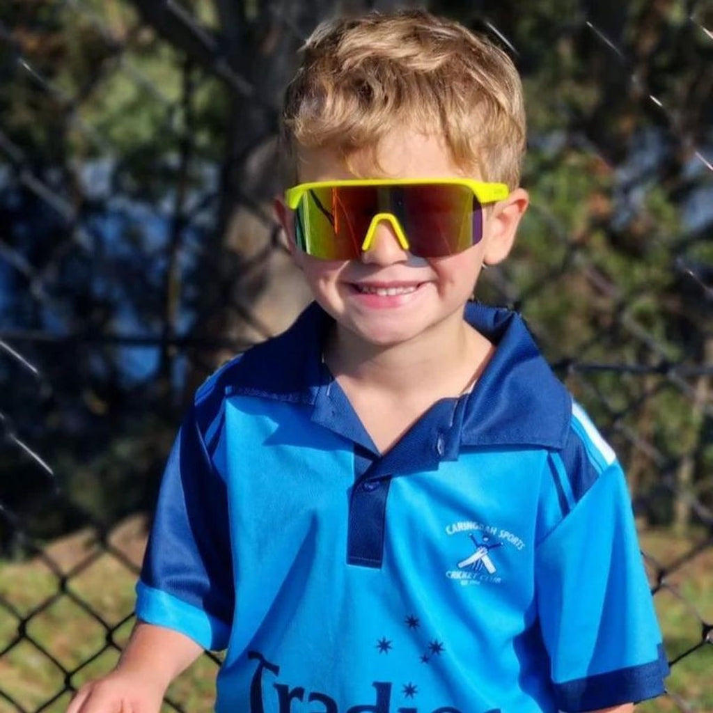 Velocity Jr, Matte Yellow/Red Mirror Lenses