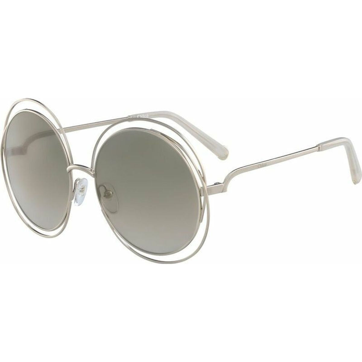 Carlina Round Petite, Gold and Opal Beige/Grey Gradient Lenses