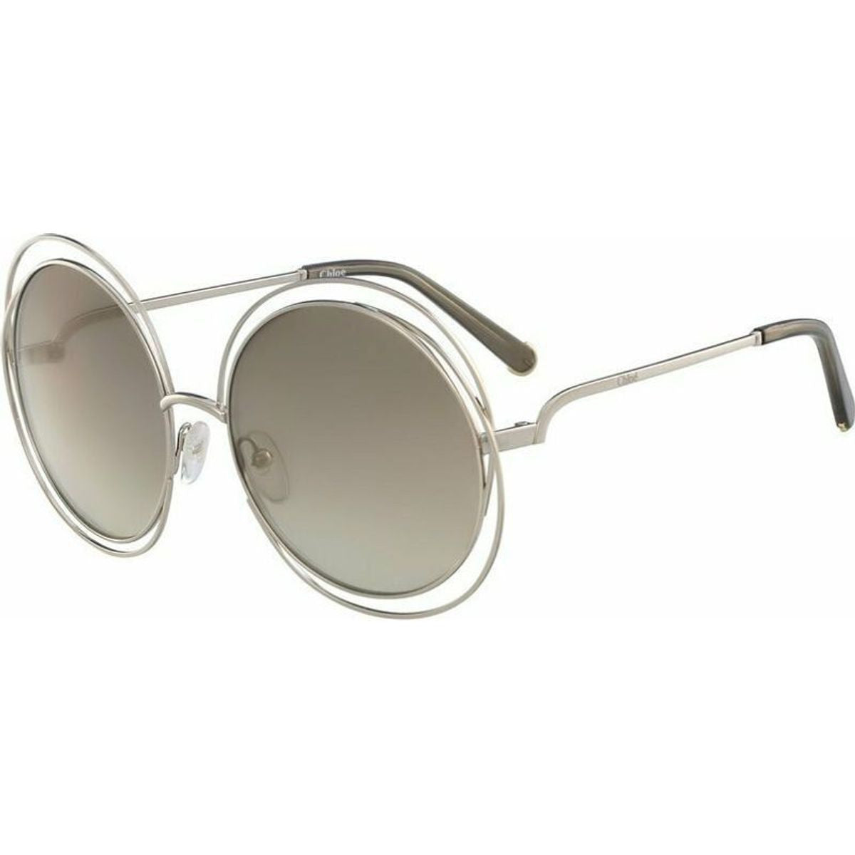 Carlina Round Petite, Gold and Transparent Mud/Grey Brown Lenses