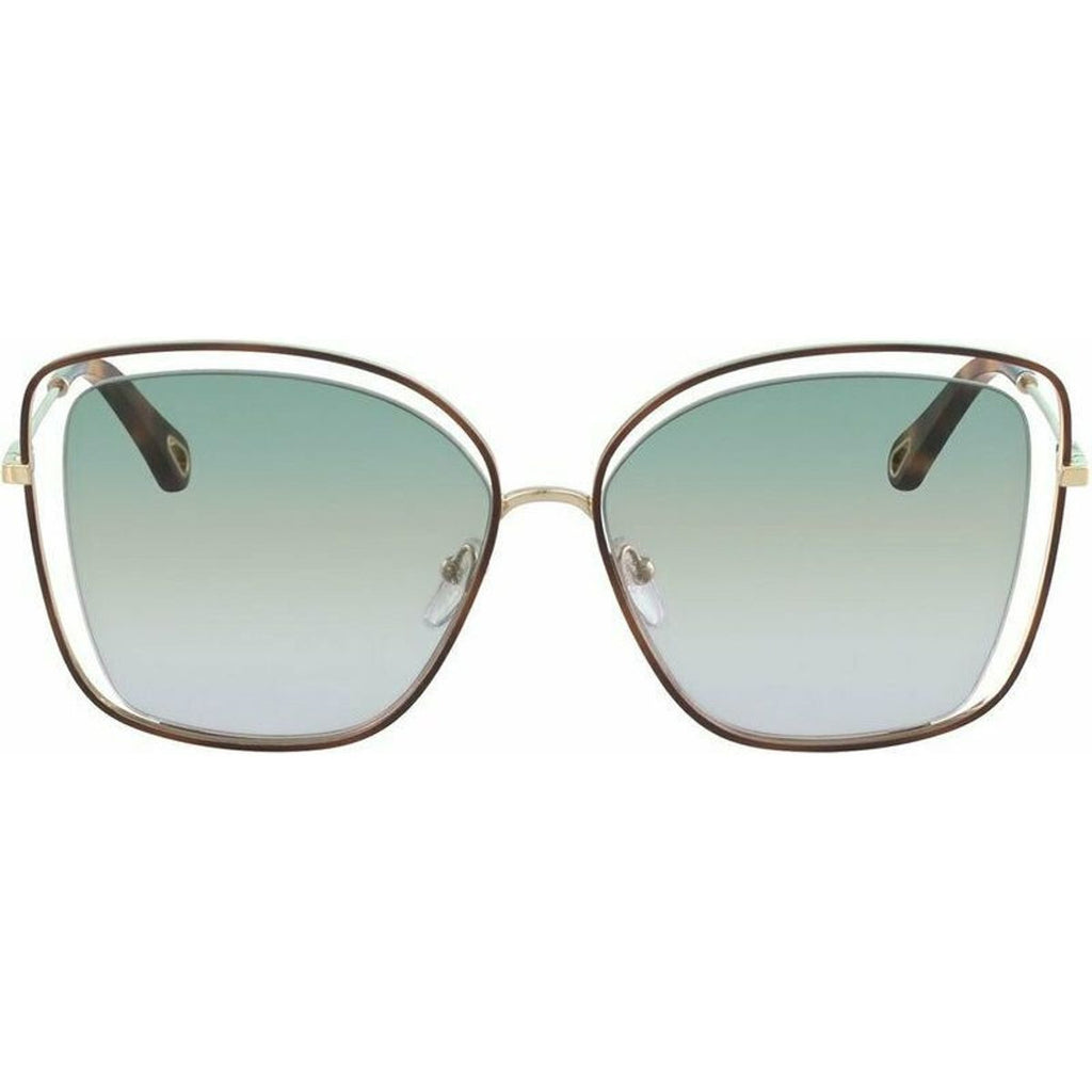 Poppy Butterfly, Gold and Havana/Green Rose Gradient Lenses