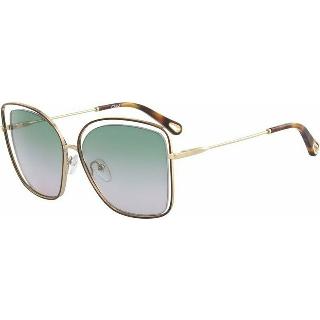Poppy Butterfly, Gold and Havana/Green Rose Gradient Lenses