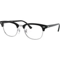 Clubmaster RX5154, Black on Silver/Clear Lenses