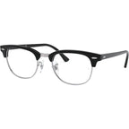 Clubmaster RX5154, Black on Silver/Clear Lenses