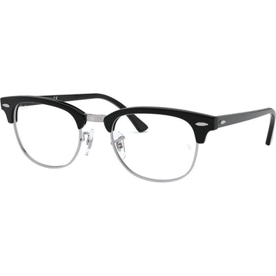 Clubmaster RX5154, Black on Silver/Clear Lenses