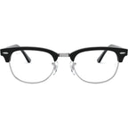 Clubmaster RX5154, Black on Silver/Clear Lenses