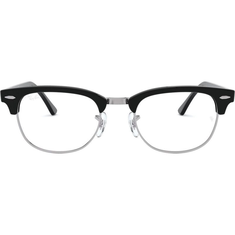 Clubmaster RX5154, Black on Silver/Clear Lenses