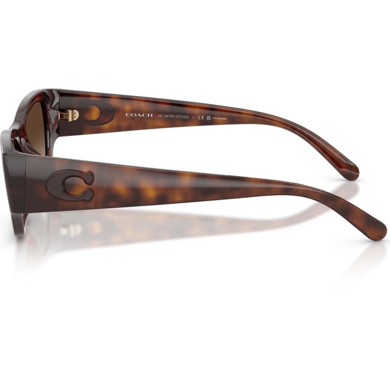 Coach HC8470D Dark Tortoise Brown Gradient Polarised Side