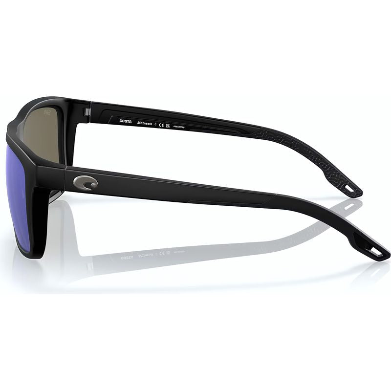 Costa Mainsail Matte Black Blue Polarised Temple