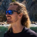 Rinconcito, Matte Grey/Blue Mirror Polarised Glass Lenses