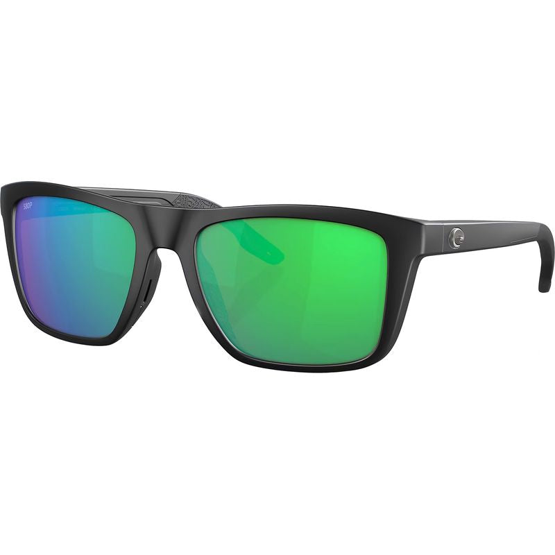 Costa Mainsail Matte Black Green Polarised Angle