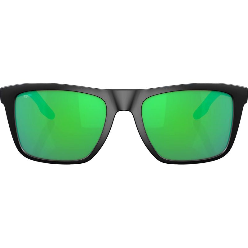 Costa Mainsail Matte Black Green Polarised Front