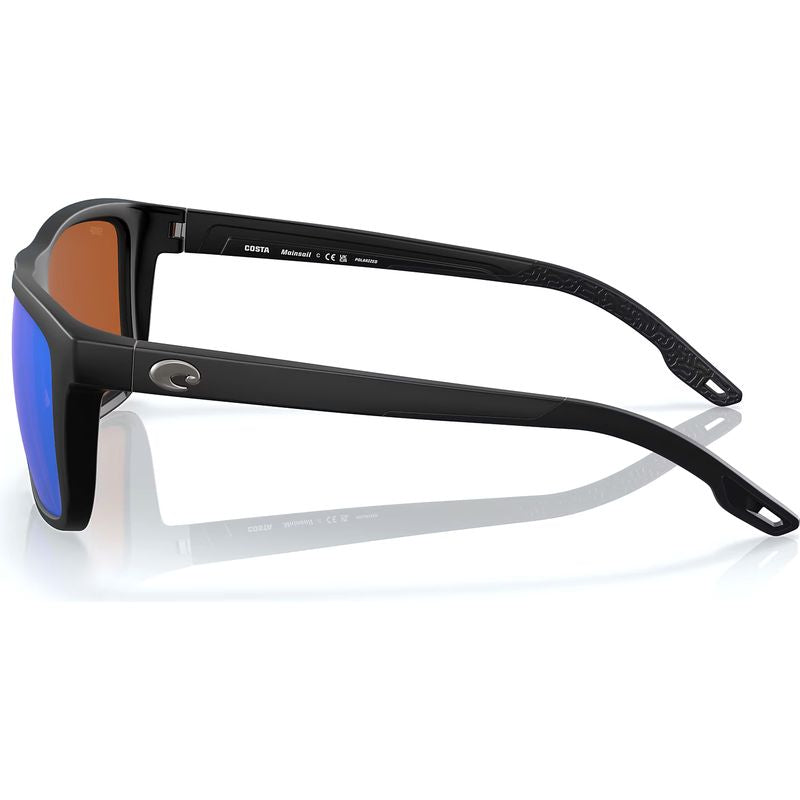 Costa Mainsail Matte Black Green Polarised Temple