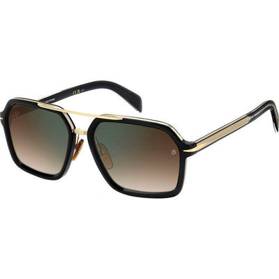 DB 7128/S, Black Gold/Brown Green Gradient Lenses
