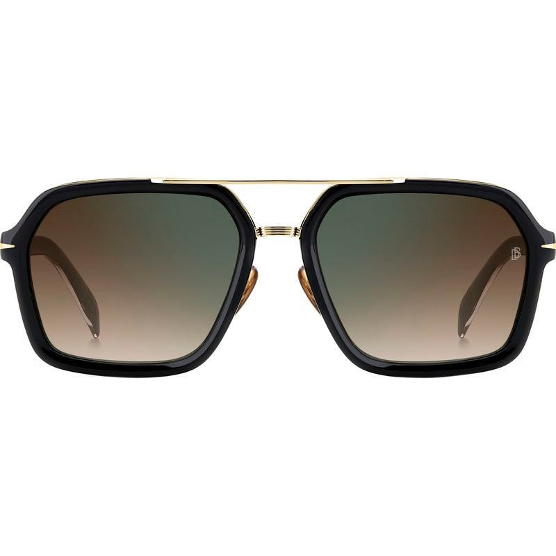 DB 7128/S, Black Gold/Brown Green Gradient Lenses
