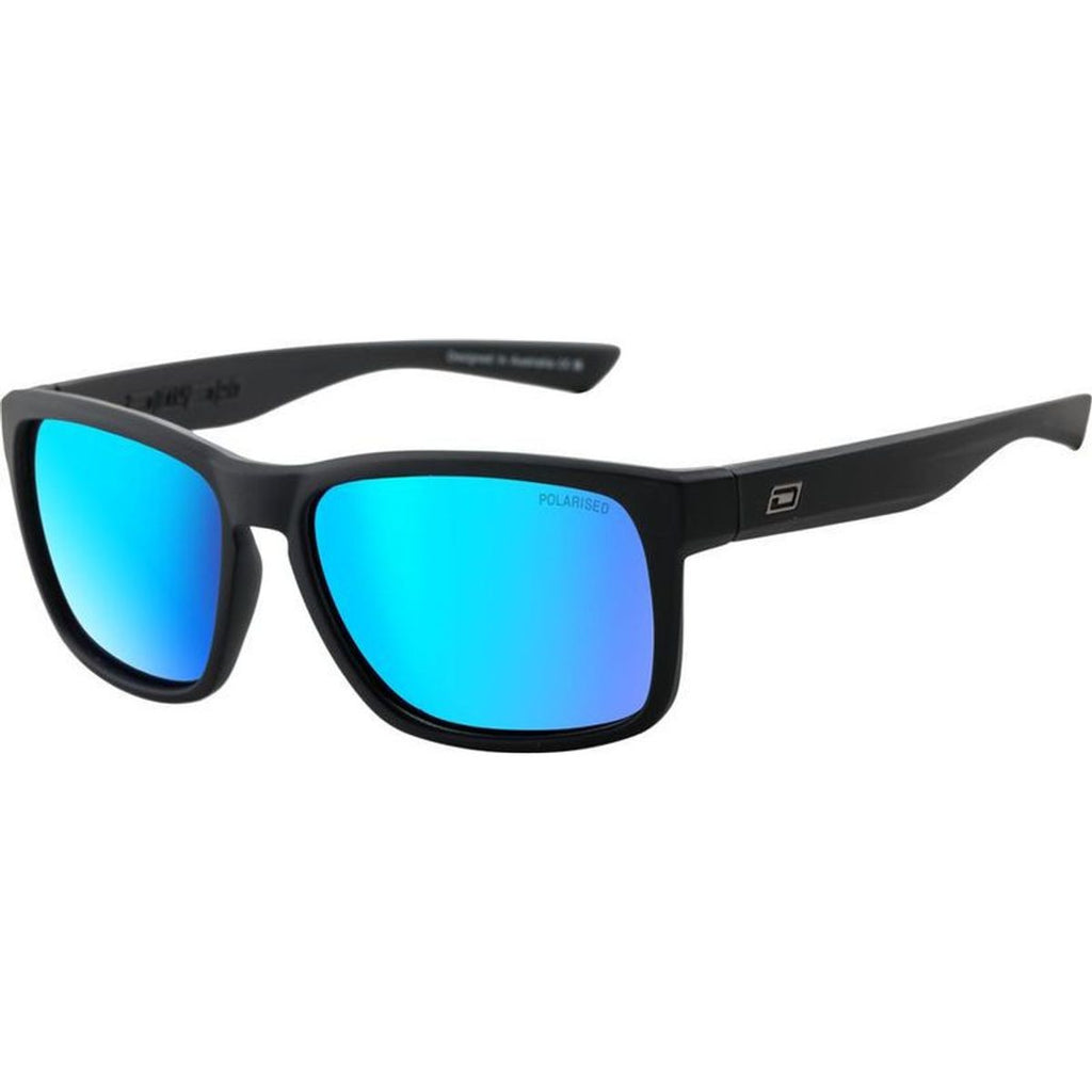 Hoodlum, Satin Black/Blue Mirror Polarised Lenses