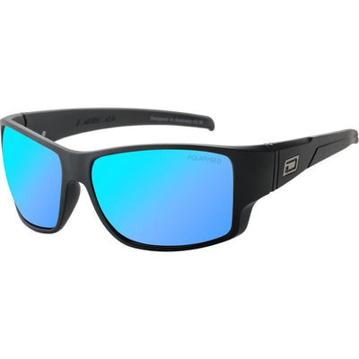 Hoodoo, Satin Black/Ice Blue Mirror Polarised Lenses