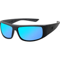 Sharky, Satin Black/Ice Blue Mirror Polarised Lenses