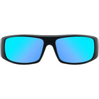 Sharky, Satin Black/Ice Blue Mirror Polarised Lenses