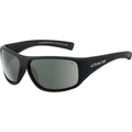 Wicked Safety Glasses, Satin Black/Green Polarised Lenses
