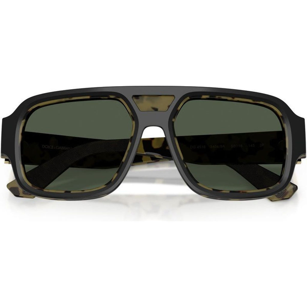 DG4516, Black on Yellow Havana/Dark Green Polarised Lenses