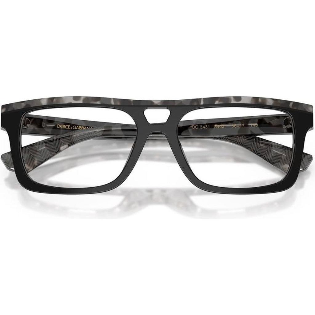 DG3431, Black and Grey Havana/Clear Lenses 54 Eye Size