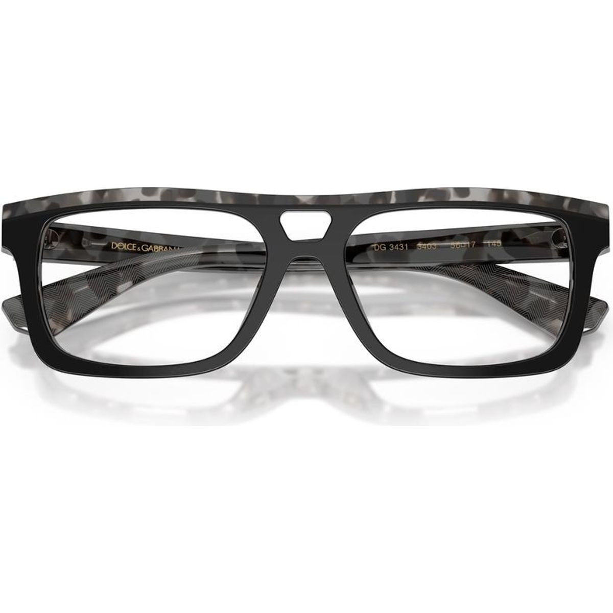 DG3431, Black and Grey Havana/Clear Lenses 54 Eye Size