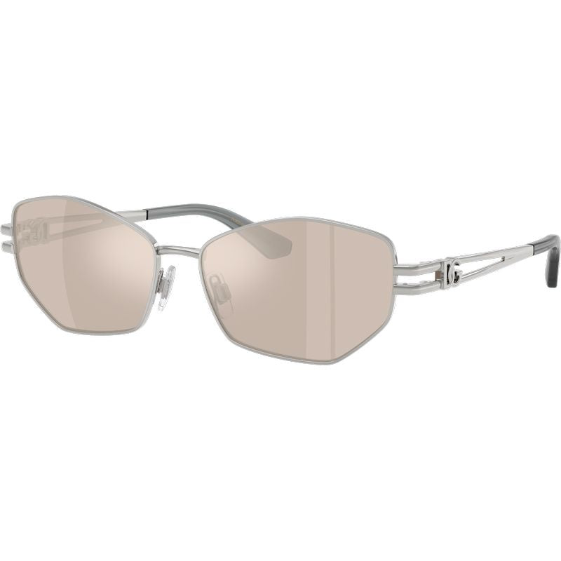 Dolce & Gabbana DG2338 Silver Clear White Gold Mirror Angle