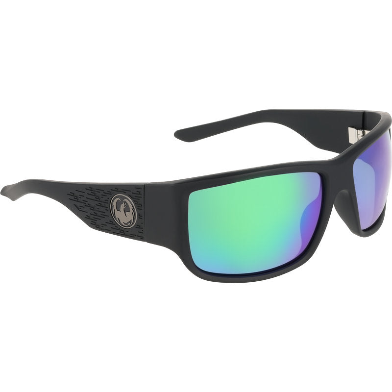 Dragon Eyewear Blackout Matte Black Green Ion LL Polarised Angle2